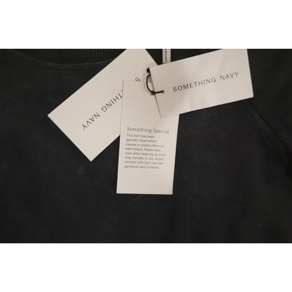 Something Navy Black Acid Wash Ruffle Sleeve Sweatshirt Jumpsuit - Size M, NWT - Picture 5 of 6